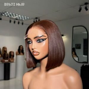 super double drawn bob wig 200% de densité