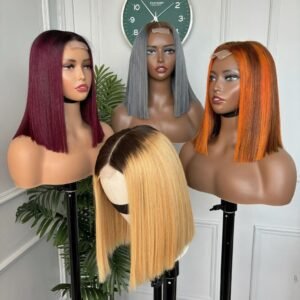 super double drawn bob wig 200% de densité